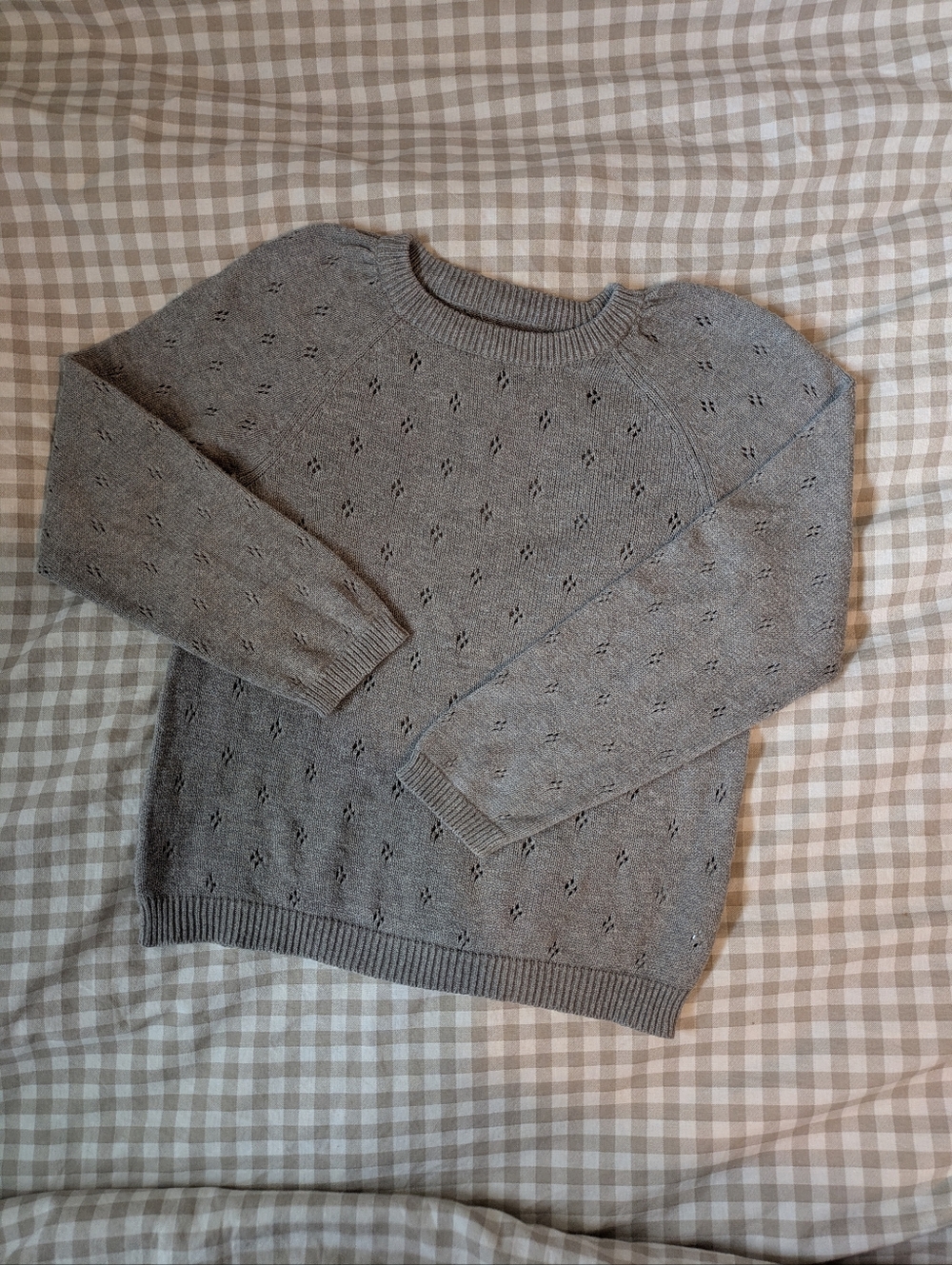 Wheat Kids Pointelle Knit Sweater